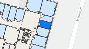 
							Planritning för Quick Office Danderyd, 1 privata rum, 8 m²