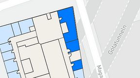 
							Planritning för Walborg Ventures, 3 privata rum, 89 m²