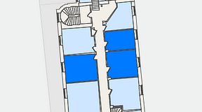 
							Planritning för KG10 Kungsgatan 8, 3 privata rum, 59 m²