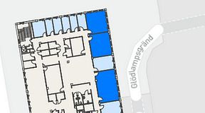 
							Planritning för CoW Hammarby Sjöstad, 3 privata rum, 93 m²