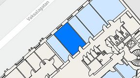 
							Planritning för Banken Coworking, 1 privata rum, 34 m²