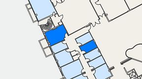 
							Planritning för Genetor K6, 2 privata rum, 26 m²