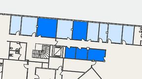 
							Planritning för Spaces Helsingborg Väla, 5 privata rum, 61 m²