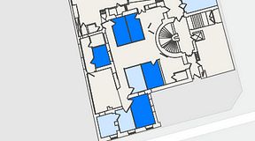 
							Planritning för Entreprenörsgatan Östra Hamngatan, 5 privata rum, 55 m²