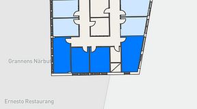 
							Planritning för Regus Täby, 4 privata rum, 54 m²