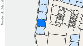 
							Planritning för United Spaces Nordenskiöldsgatan 24, 1 privata rum, 12 m²