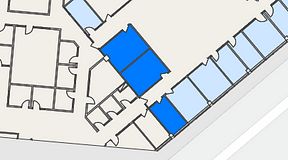 
							Planritning för Spaces Helsingborg Väla, 3 privata rum, 43 m²
