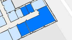 
							Planritning för United Spaces Waterfront Klarabergsviadukten, 4 privata rum, 121 m²