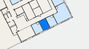 
							Planritning för FirstOffice Gustav III:s Boulevard 42, 1 privata rum, 8 m²