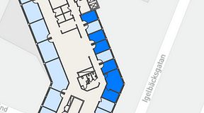 
							Planritning för Technopolis Kista, 5 privata rum, 70 m²