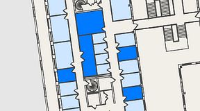
							Planritning för Spaces Nordenskiöldsgatan, 5 privata rum, 67 m²