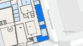
							Planritning för THE WORKS Medborgarplatsen, 3 privata rum, 85 m²