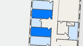 Planritning för FirstOffice Åby Arena, 2 privata rum, 38 m²