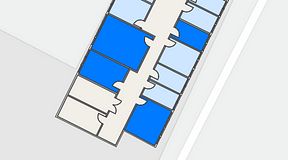 
							Planritning för Quick Office Älvsjö, 4 privata rum, 78 m²