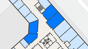 
							Planritning för FASTOFFICE Lunda, 4 privata rum, 120 m²