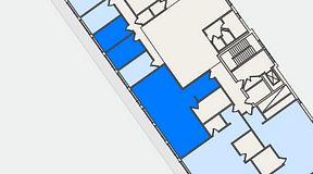 
							Planritning för FirstOffice Västra Hamnen, 3 privata rum, 102 m²