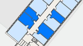 
							Planritning för Regus Almedal, 4 privata rum, 66 m²