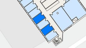 Planritning för THE WORKS Slakthusområdet, 2 privata rum, 18 m²