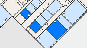 Planritning för FirstOffice Hemvärnsgatan 9, 3 privata rum, 44 m²