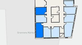 
							Planritning för Regus Täby, 2 privata rum, 27 m²