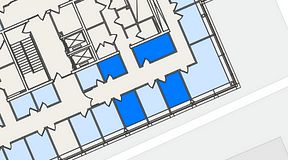 
							Planritning för Spaces Lindholmen, 4 privata rum, 31 m²