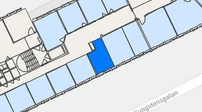 
							Planritning för DG97 Drottninggatan 97, 1 privata rum, 8 m²
