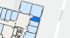 
							Planritning för Quick Office Danderyd, 1 privata rum, 4 m²