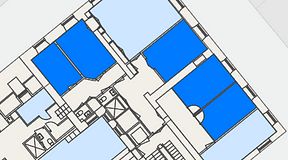 
							Planritning för Spaces Gamla Stan, 5 privata rum, 85 m²