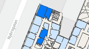 
							Planritning för Regus Östermalmstorg, 4 privata rum, 57 m²