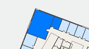 
							Planritning för Växthuset Lund, 2 privata rum, 74 m²