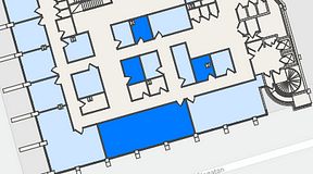 
							Planritning för United Spaces Östra Hamngatan, 4 privata rum, 85 m²