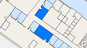 
							Planritning för SQUARE, 2 privata rum, 34 m²