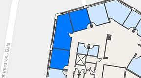 
							Planritning för Spaces Göteborg Gamlestan, 3 privata rum, 65 m²