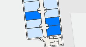 
							Planritning för Regus Rotsunda, 3 privata rum, 47 m²