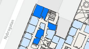
							Planritning för Regus Östermalmstorg, 5 privata rum, 69 m²
