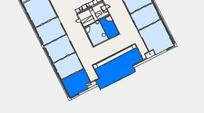 
							Planritning för Convendum Västra Järnvägsgatan 3, 3 privata rum, 37 m²
