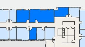 
							Planritning för FirstOffice Arenavägen 33, 4 privata rum, 86 m²