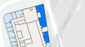 
							Planritning för Walborg Ventures, 4 privata rum, 103 m²