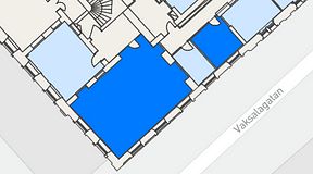
							Planritning för United Spaces Uppsala, 2 privata rum, 79 m²