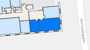 
							Planritning för KG10 Kungsgatan 8, 2 privata rum, 41 m²