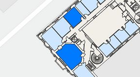 
							Planritning för Banken Coworking, 2 privata rum, 58 m²