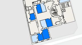 
							Planritning för Entreprenörsgatan Östra Hamngatan, 5 privata rum, 55 m²