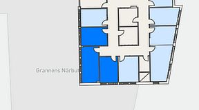 
							Planritning för Regus Täby, 3 privata rum, 39 m²