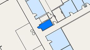 
							Planritning för Genetor Helsingborg C, 1 privata rum, 8 m²