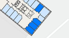 
							Planritning för FASTOFFICE Lidingö Torsvik, 4 privata rum, 40 m²