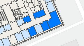 
							Planritning för Spaces Lindholmen, 5 privata rum, 51 m²