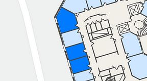 
							Planritning för Regus Odinsgatan 13, 3 privata rum, 45 m²