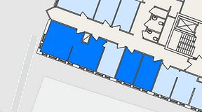 Planritning för FASTOFFICE Tuna Torg Vallentuna, 3 privata rum, 55 m²