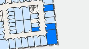 
							Planritning för QuickOffice Kista, 4 privata rum, 44 m²