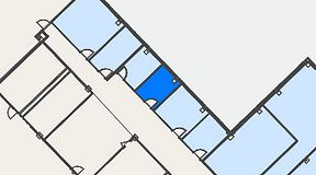 Planritning för FirstOffice Kanalvägen 17, 1 privata rum, 8 m²